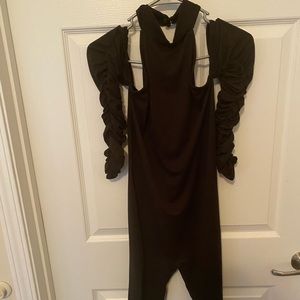 Turtle neck off the shoulder jumpsuit
